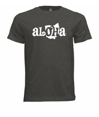 Aloha OH Unisex Fitted T-Shirt Heather Gray w/White Logo